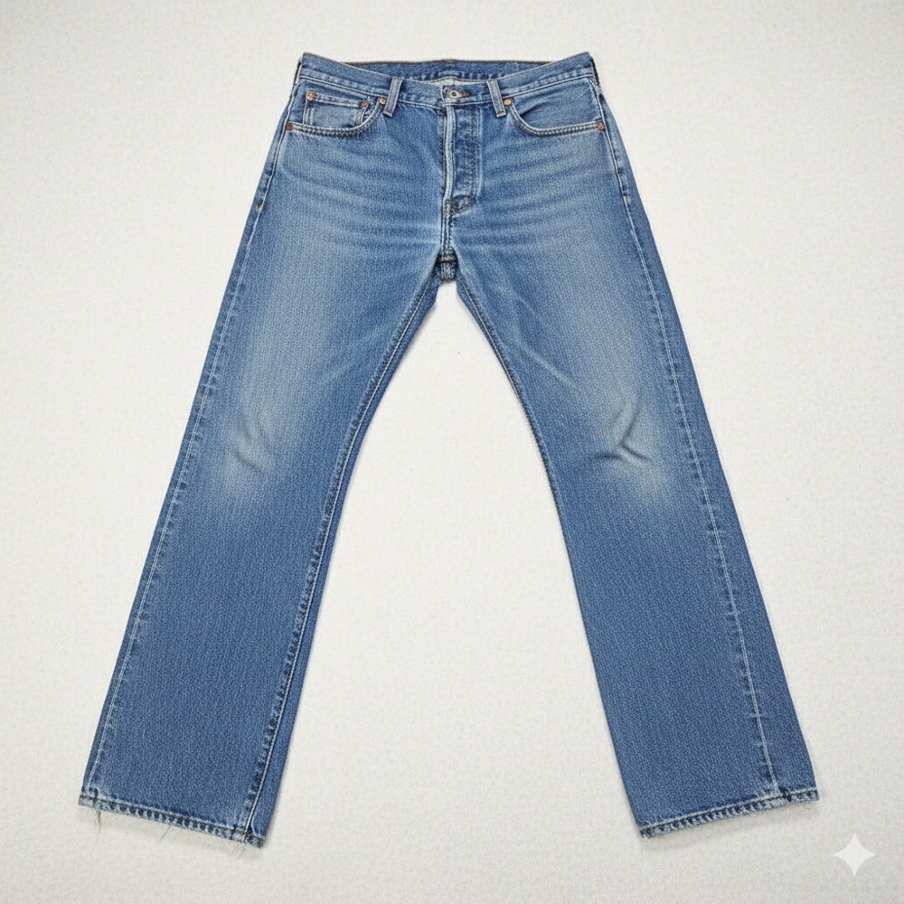 Vintage Levi's 501 Mens Jeans 33x32 Blue Denim Straight Leg Button Fly‎ Heritage